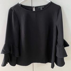JCREW Black Crepe Blouse